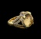 18KT Yellow Gold 7.48 ctw Citrine and Brown Diamond Ring