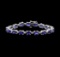 15.86 ctw Sapphire and Diamond Bracelet - 14KT White Gold