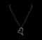 1.18 ctw Diamond Heart Pendant With Chain - 14KT White Gold