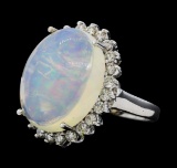 9.45 ctw Opal and Diamond Ring - 14KT White Gold