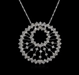14KT White Gold 2.60 ctw Diamond Pendant With Chain