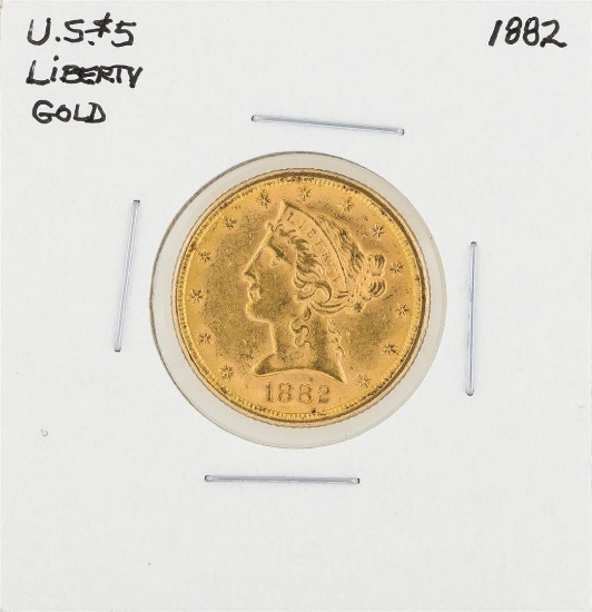 1882 $5 Liberty Head Half Eagle Gold Coin