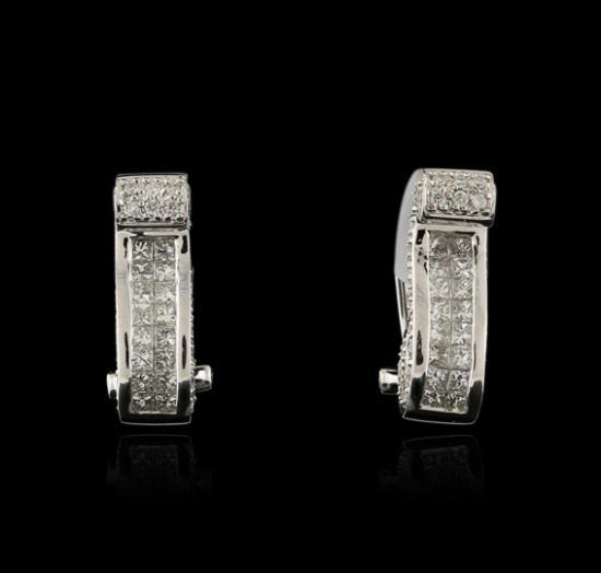 18KT White Gold 1.21 ctw Diamond Earrings