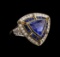 3.06 ctw Sapphire and Diamond Ring - 18KT Yellow Gold