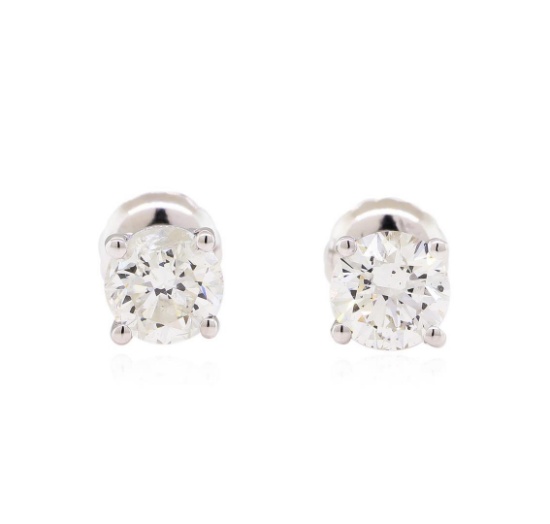 1.05 ctw Diamond Stud Earrings - 14KT White Gold