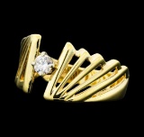 0.15 ctw Diamond Solitaire Ring - 14KT Yellow Gold