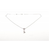 Designer 14 KT White Gold 0.35 CT Diamond Key Pendant Necklace