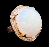 34.43 ctw Opal and Diamond Ring - 14KT Rose Gold