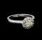 0.82 ctw Light Yellow Diamond Ring - 14KT White Gold