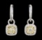 1.17 ctw Diamond Earrings - 14KT White And Yellow Gold