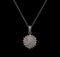 0.55 ctw Diamond Pendant With Chain - 14KT White Gold