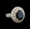 14KT White Gold 3.57 ctw Sapphire and Diamond Ring