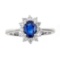 0.84 ctw Sapphire and Diamond Ring - 18KT White Gold