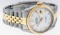 Rolex Mens 2 Tone 14K Mother Of Pearl Roman Datejust Wristwatch