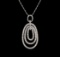 14KT White Gold 1.30 ctw Diamond Pendant With Chain