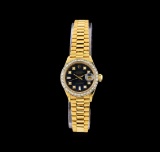 Rolex 18KT Gold Diamond DateJust Ladies Watch