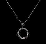 1.11 ctw Diamond Pendant With Chain - 14KT White Gold