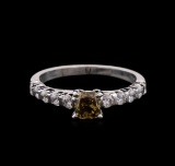 2.01 ctw Fancy Dark Brown Diamond Ring - 14KT White Gold