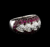 2.00 ctw Ruby and Diamond Ring - 14KT White Gold