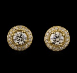 1.38 ctw Diamond Earrings - 14KT Yellow Gold