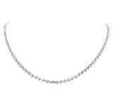 Rounded Wheat Link Chain - 18KT White Gold