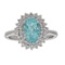 2.16 ctw Paraiba Tourmaline and Diamond Ring - 18KT White Gold