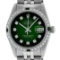 Rolex Mens Stainless Steel 36mm Green Vignette Diamond Datejust Wristwatch