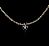 14KT Yellow Gold 32.99 ctw Rough Diamond Necklace With Charm