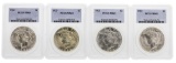 Lot of (4) 1923 $1 Peace Silver Dollar Coins PCGS MS63