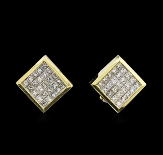2.30 ctw Diamond Earrings - 18KT Yellow Gold
