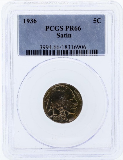 1936 Buffalo Proof Nickel PCGS PR66 Satin