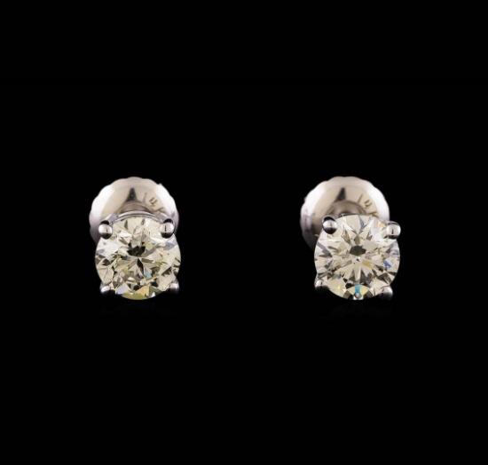 14KT White Gold 1.19 ctw Diamond Solitaire Earrings