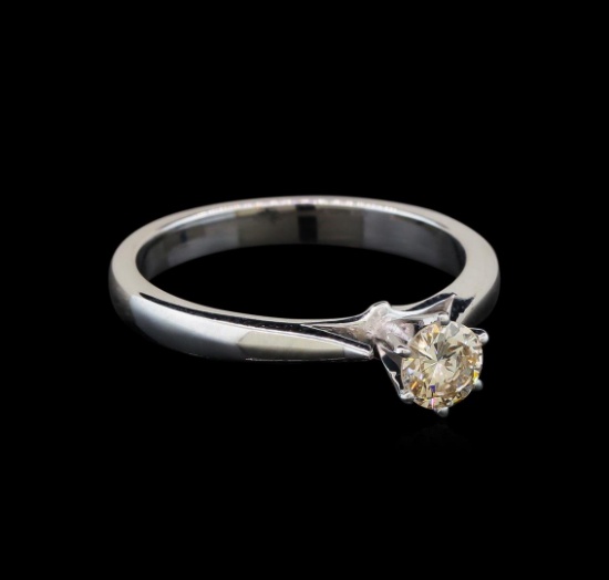 14KT White Gold 0.36 ctw Round Cut Fancy Brown Diamond Solitaire Ring