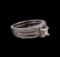 1.40 ctw Diamond Wedding Ring Set - 14KT White Gold