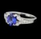 1.32 ctw Sapphire and Diamond Ring - 18KT White Gold