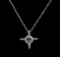 0.20 ctw Diamond Pendant With Chain - 14KT White Gold