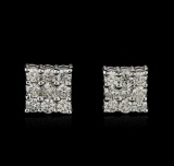 14KT White Gold 1.24 ctw Diamond Earrings