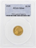 1929 $2 1/2 Indian Head Quarter Eagle Gold Coin PCGS MS64