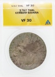 1767 Thal Germany Bavaria Coin ANACS VF30
