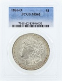 1886-O $1 Morgan Silver Dollar Coin PCGS MS62