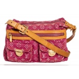 Louis Vuitton Pink Denim Monogram Baggy PM Shoulder Bag