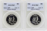 Lot of 1962-1963 Franklin Half Dollar Proof Coins PCGS PR67