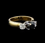 2.11 ctw Black and White Diamond Ring - 14KT Yellow Gold