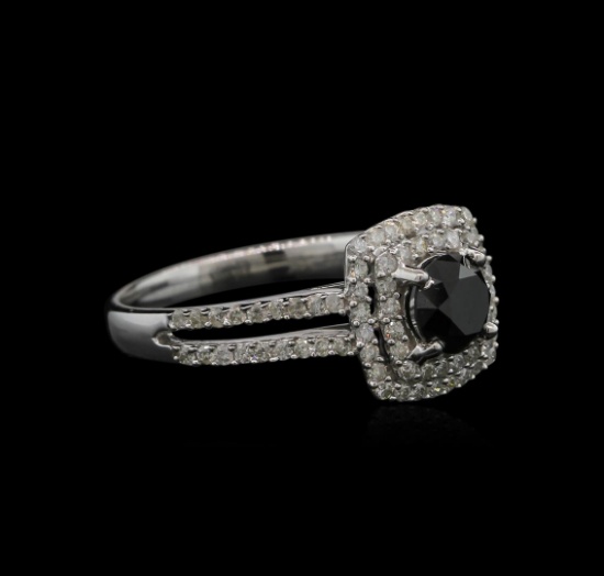 1.39 ctw Black Diamond Ring - 14KT White Gold