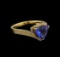 14KT Yellow Gold 1.03 ctw Tanzanite and Diamond Ring
