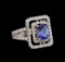 14KT White Gold 2.19 ctw Tanzanite and Diamond Ring