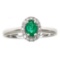 0.46 ctw Emerald and Diamond Ring - 14KT White Gold