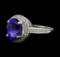 2.94 ctw Tanzanite and Diamond Ring - 14KT White Gold