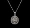 14KT White Gold 0.95 ctw Diamond Pendant With Chain