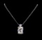 14KT White Gold 3.60 ctw Tanzanite and Diamond Pendant With Chain